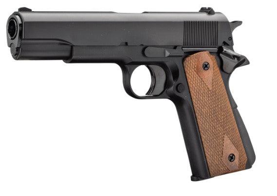 HFC - 1911 Gassdrevet Softgun Pistol uten Blowback - Svart / Tre - Game-On.no