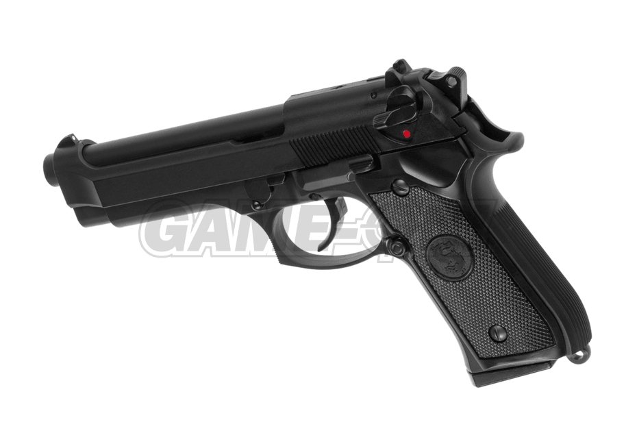 LS - M9 Classic Gass Softgun med Blowback - Svart - gameon.eu