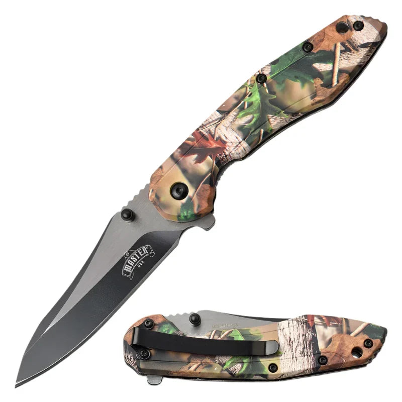 Comodo coltello chiudibile con lama bicolore - Camo