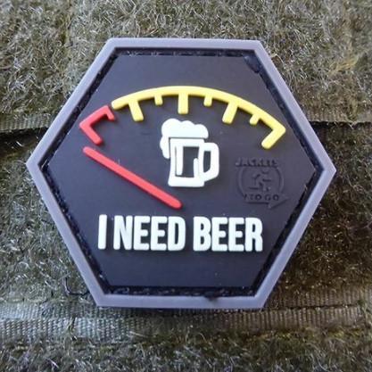 Patch - I Need Beer Rubber - Rød - gameon.eu