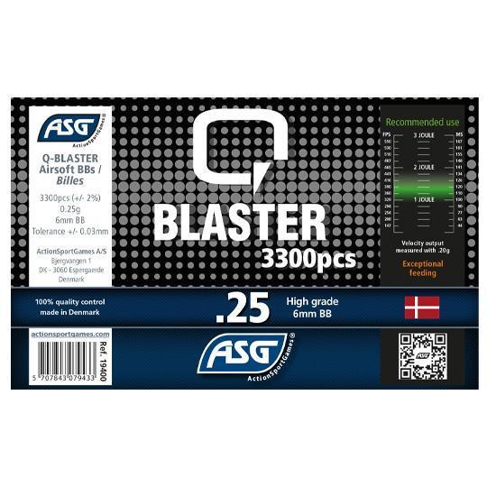 Q-Blaster Softgunkuler - 0.25g 3300stk - gameon.eu