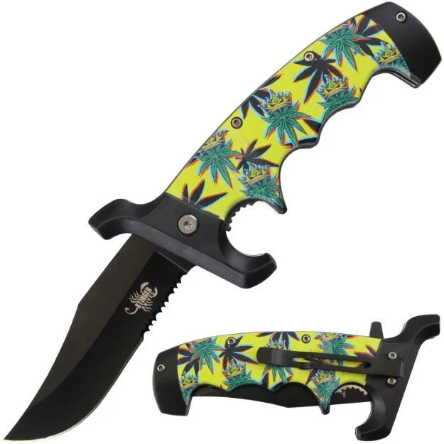 Coltello pieghevole Scorpion - Verde e giallo